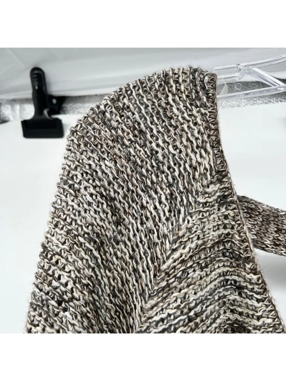Susina Womens Knit Pullover Sweater Cut Out Brown/Multi Size Medium